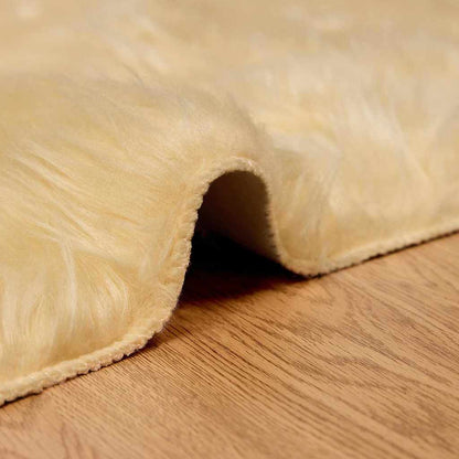 Nepleer Schapenvacht Tapijt Crème 80 x 200 cm Polyester