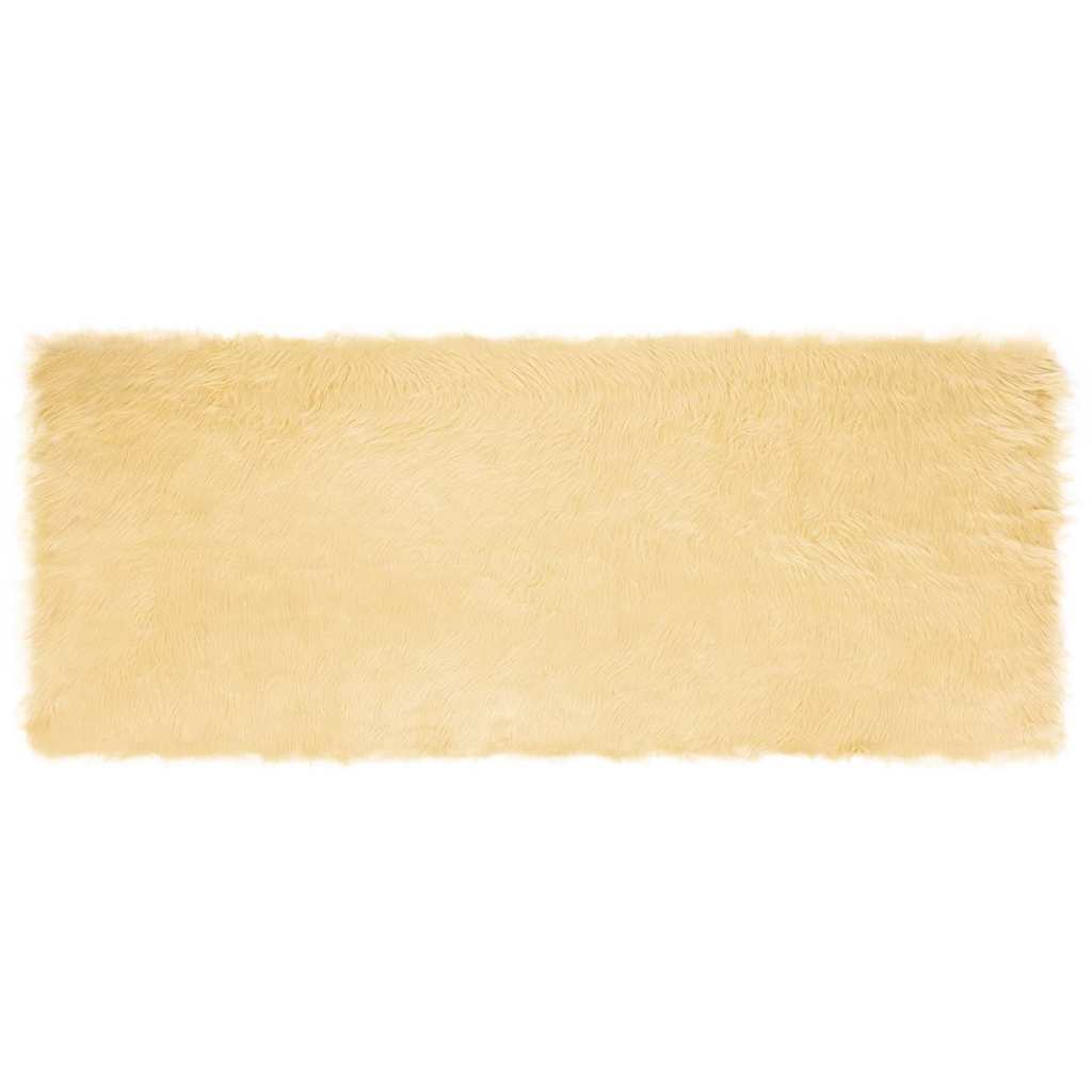 Nepleer Schapenvacht Tapijt Crème 80 x 200 cm Polyester