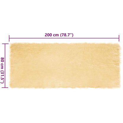 Nepleer Schapenvacht Tapijt Crème 80 x 200 cm Polyester