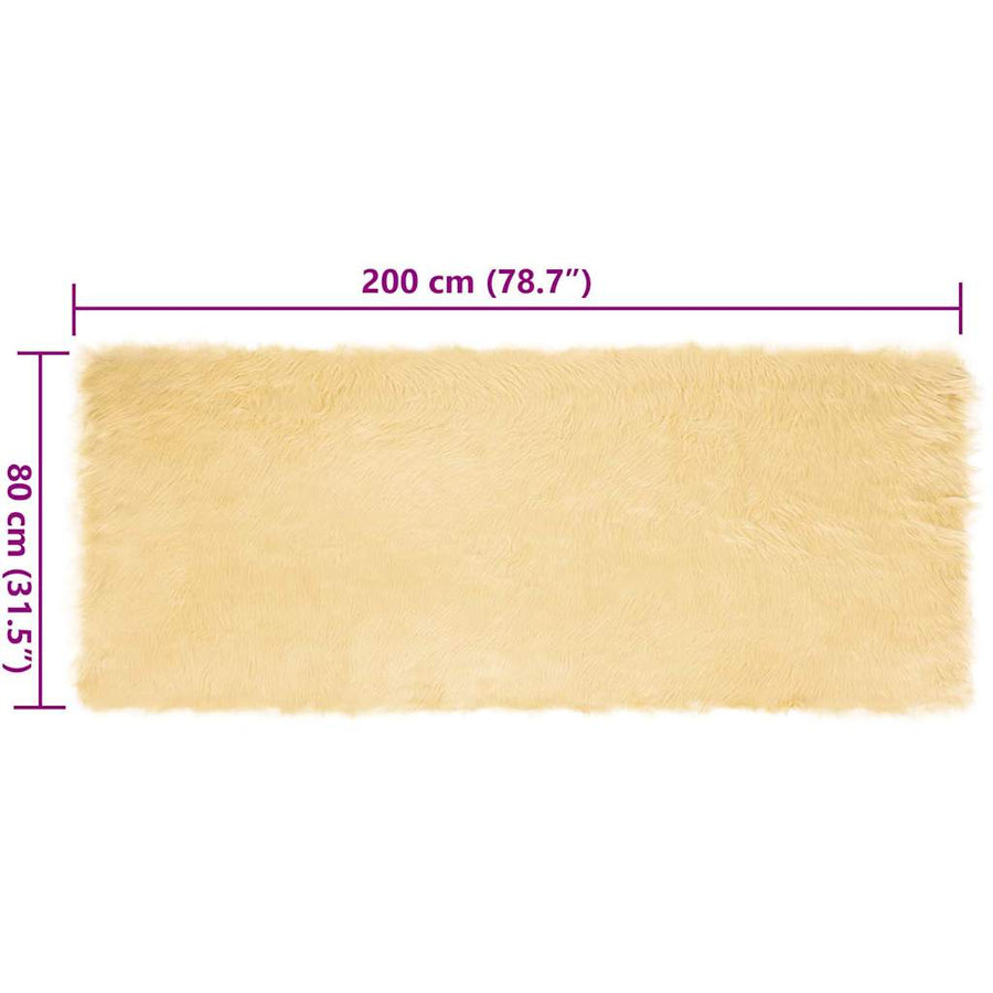 Nepleer Schapenvacht Tapijt Crème 80 x 200 cm Polyester