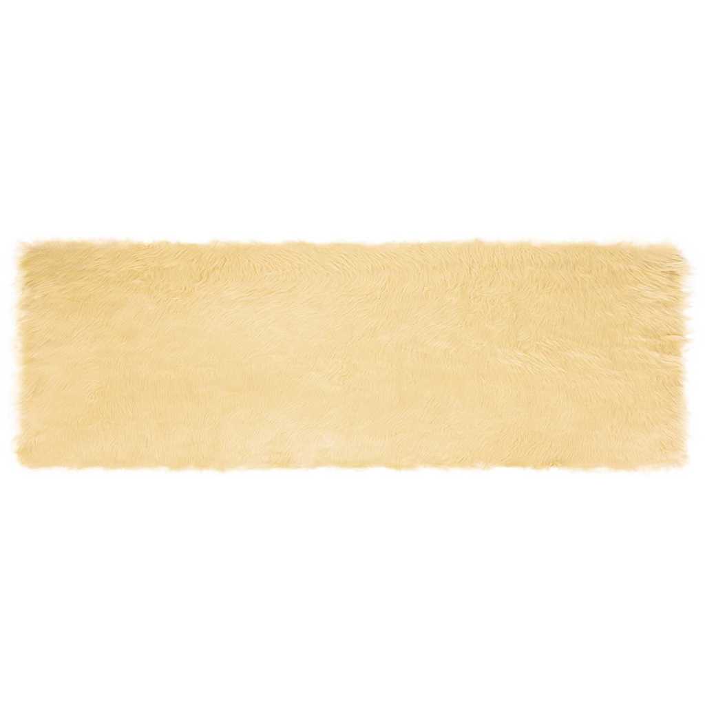 Nepleer Schapenvacht Tapijt Crème 80 x 250 cm Polyester