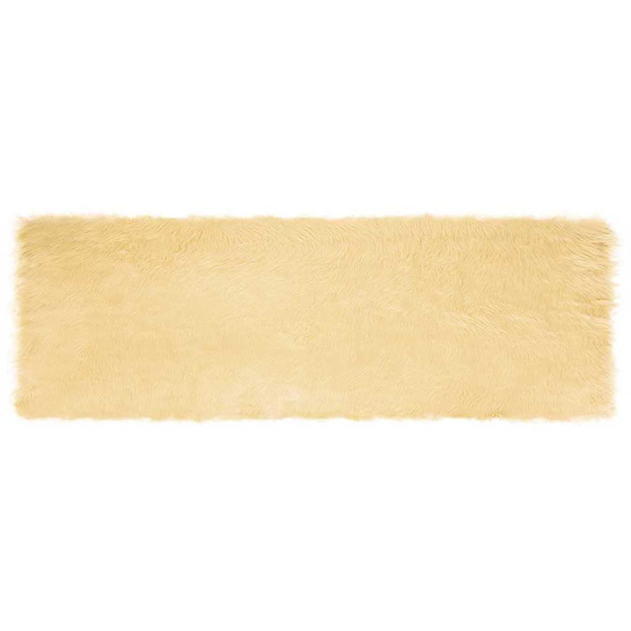 Nepleer Schapenvacht Tapijt Crème 80 x 250 cm Polyester