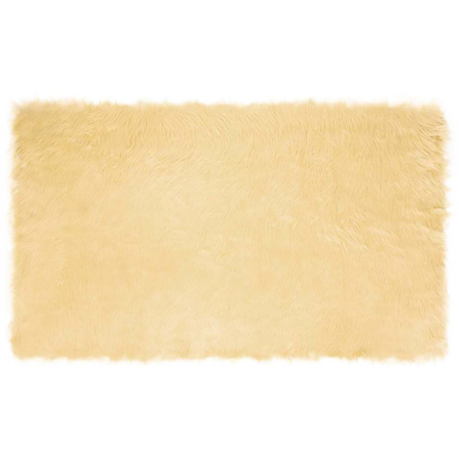 Nepleer Schapenvacht Tapijt Crème 100 x 200 cm Polyester