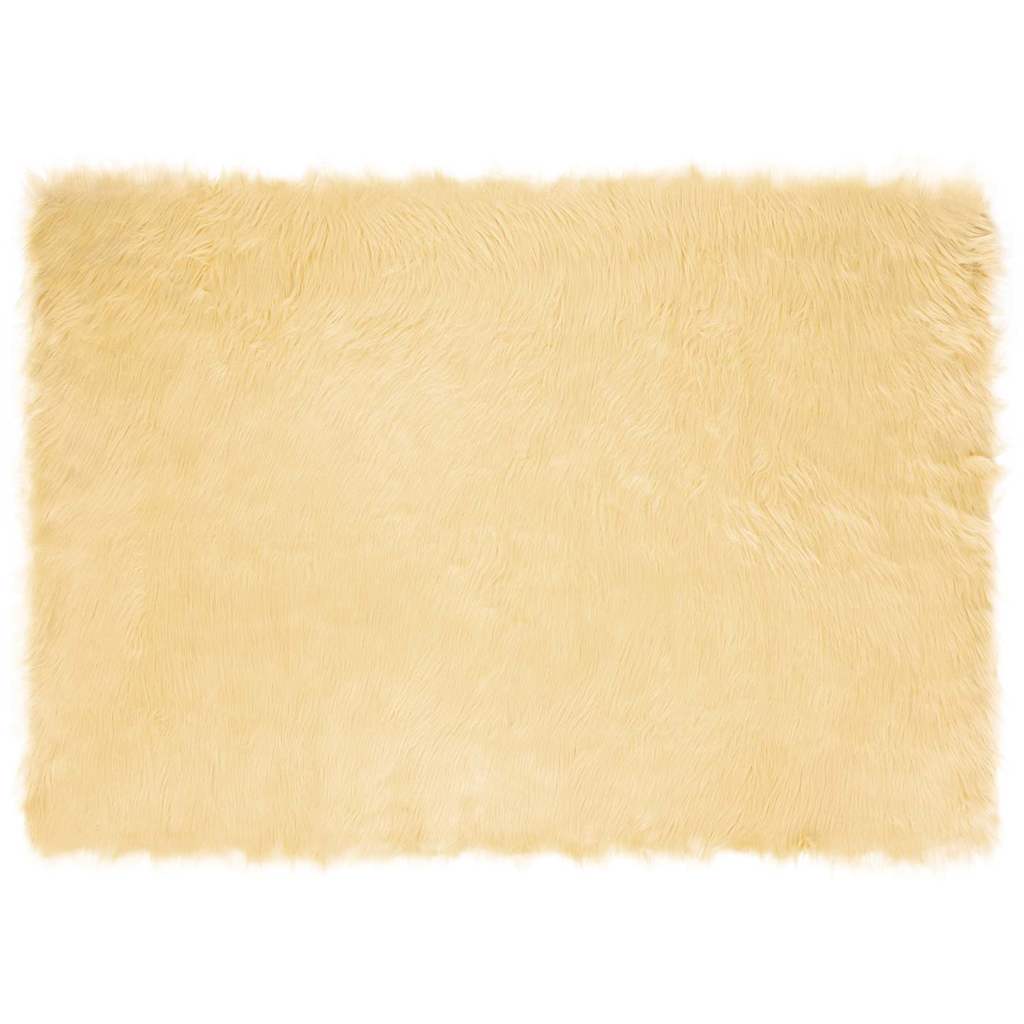 Nepleer Schapenvacht Tapijt Crème 120 x 170 cm Polyester