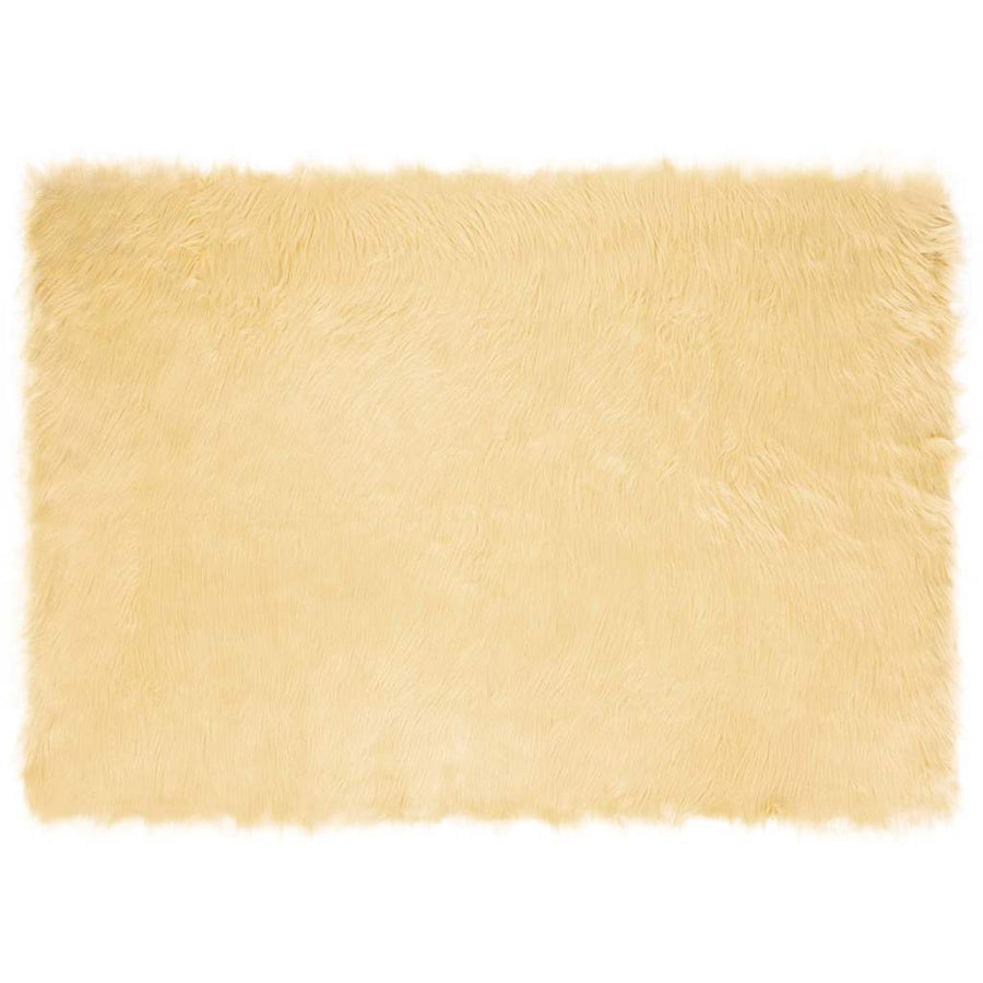 Nepleer Schapenvacht Tapijt Crème 120 x 170 cm Polyester