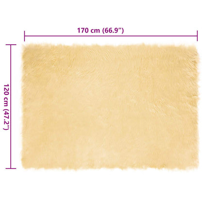 Nepleer Schapenvacht Tapijt Crème 120 x 170 cm Polyester