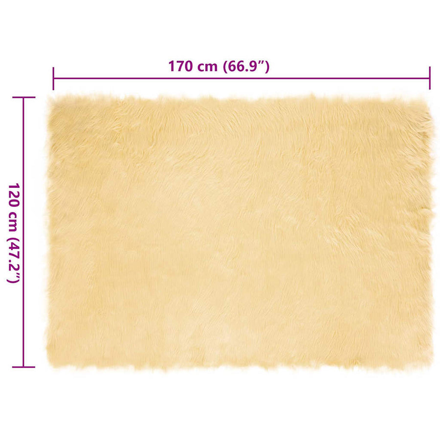 Nepleer Schapenvacht Tapijt Crème 120 x 170 cm Polyester
