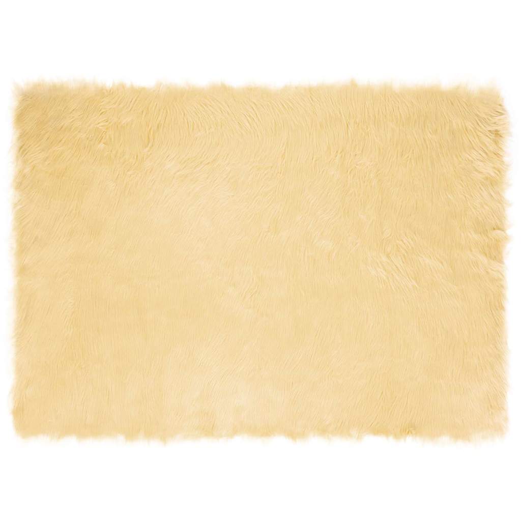 Nepleer Schapenvacht Tapijt Crème 200 x 140 cm Polyester