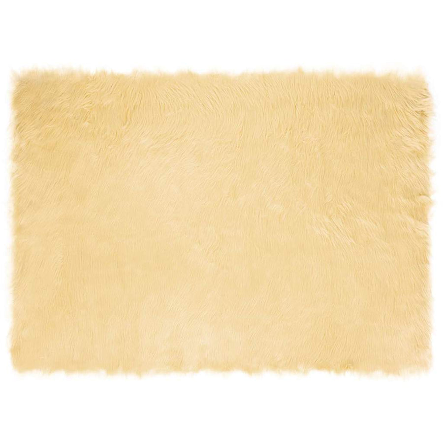 Nepleer Schapenvacht Tapijt Crème 200 x 140 cm Polyester
