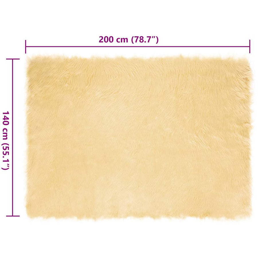 Nepleer Schapenvacht Tapijt Crème 200 x 140 cm Polyester