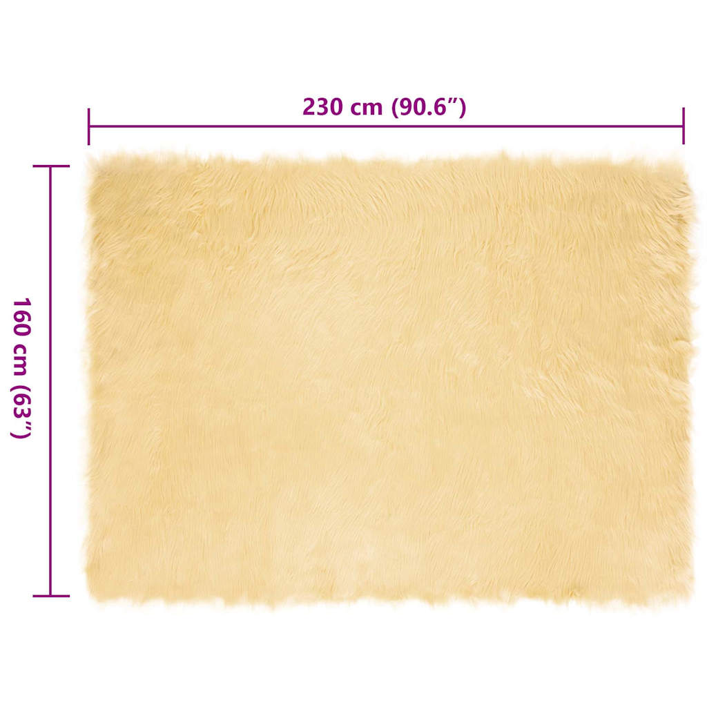 Nepleer Schapenvacht Tapijt Crème 160 x 230 cm Polyester