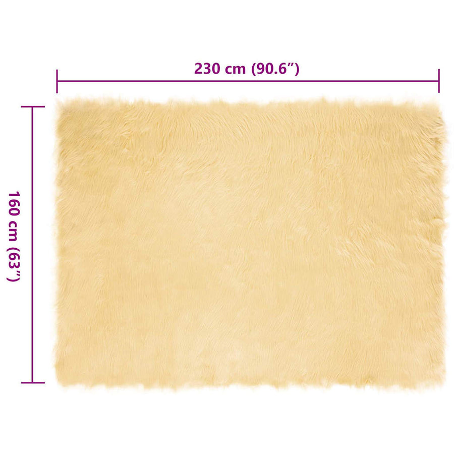 Nepleer Schapenvacht Tapijt Crème 160 x 230 cm Polyester