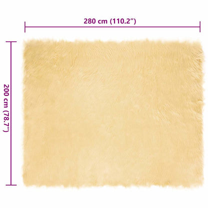 Nepleer Schapenvacht Tapijt Crème 200 x 280 cm Polyester