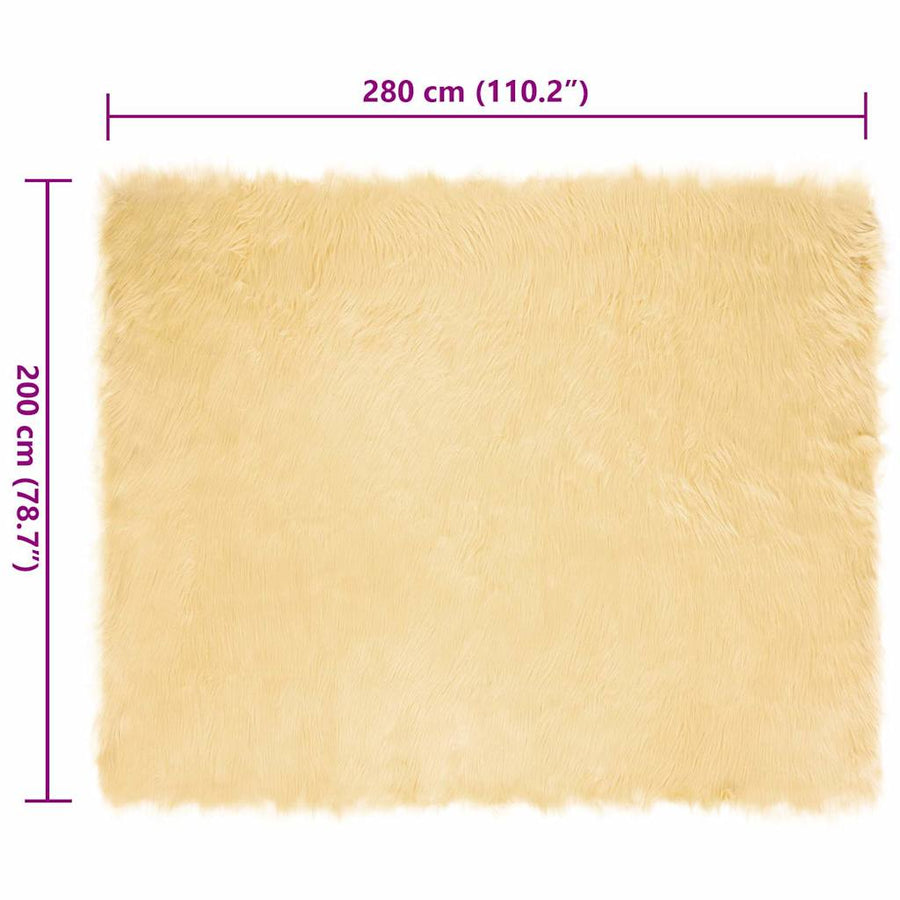 Nepleer Schapenvacht Tapijt Crème 200 x 280 cm Polyester