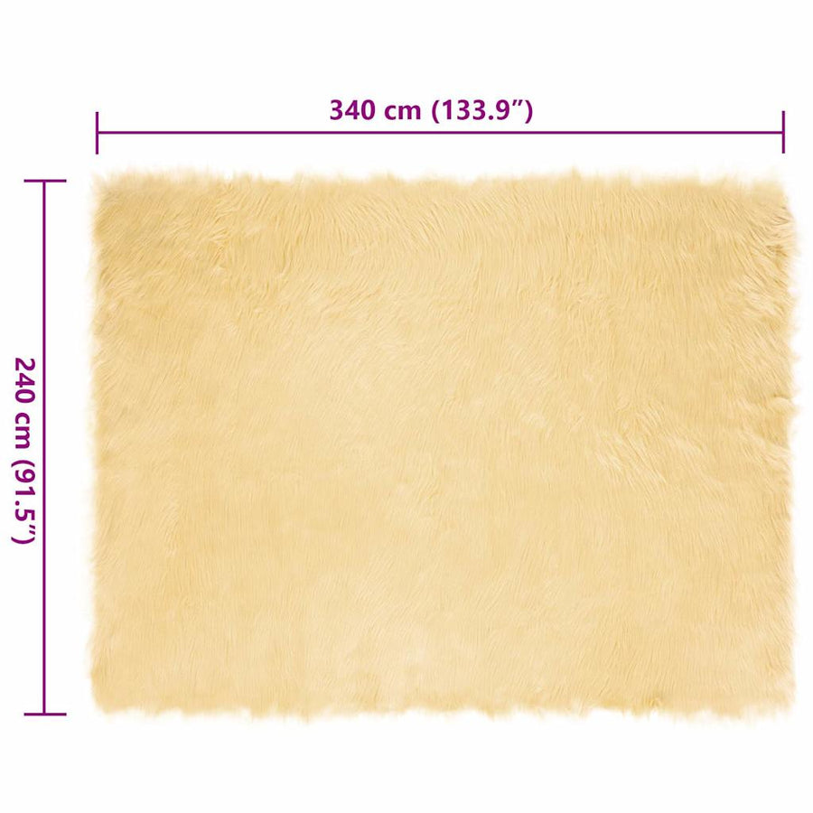Nepleer Schapenvacht Tapijt Crème 240 x 340 cm Polyester