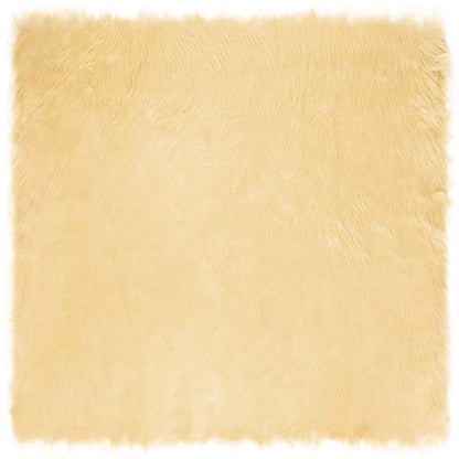 Nepleer Schapenvacht Tapijt Crème 120 x 120 cm Polyester
