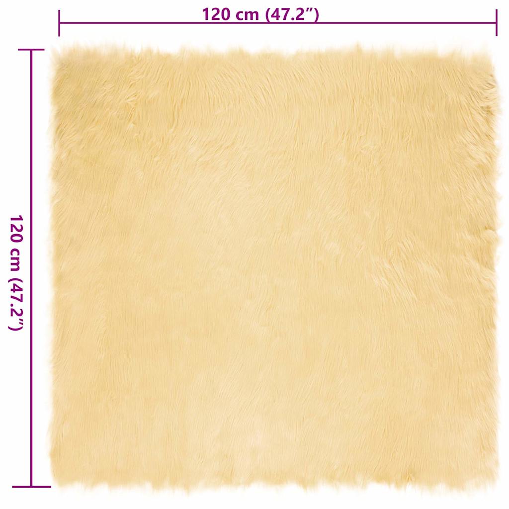 Nepleer Schapenvacht Tapijt Crème 120 x 120 cm Polyester