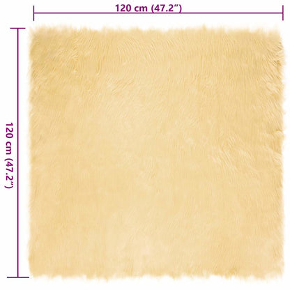 Nepleer Schapenvacht Tapijt Crème 120 x 120 cm Polyester