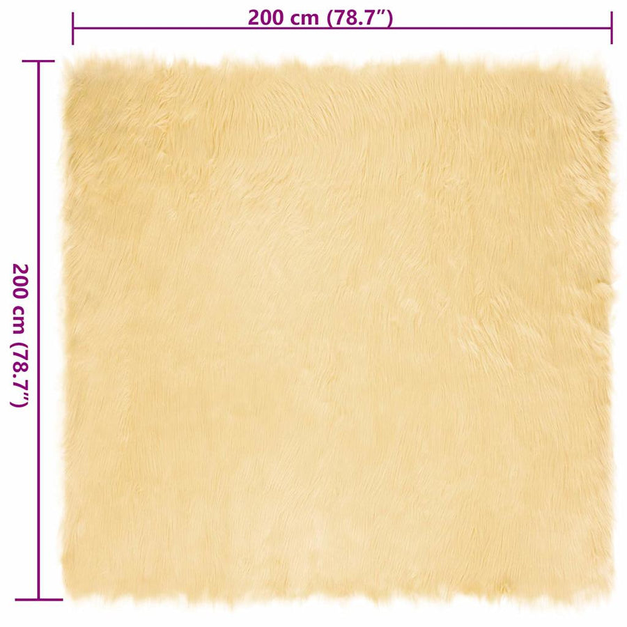 Nepleer Schapenvacht Tapijt Crème 200 x 200 cm Polyester