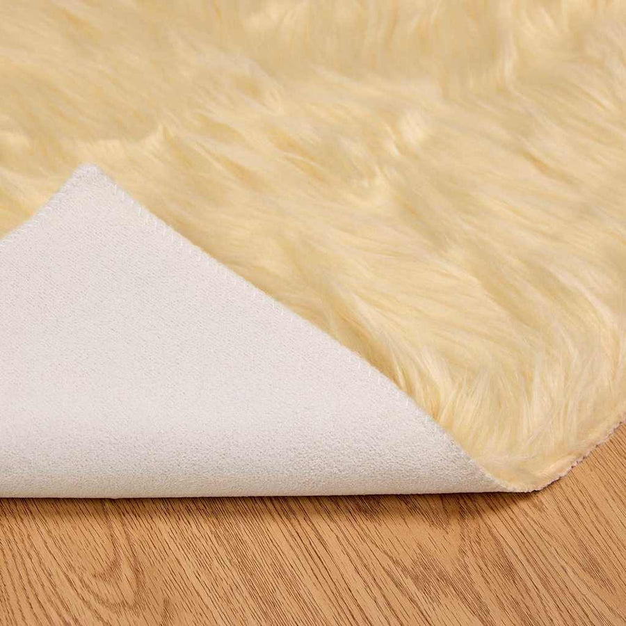 Nepleer Schapenvacht Tapijt Crème 240 x 240 cm Polyester