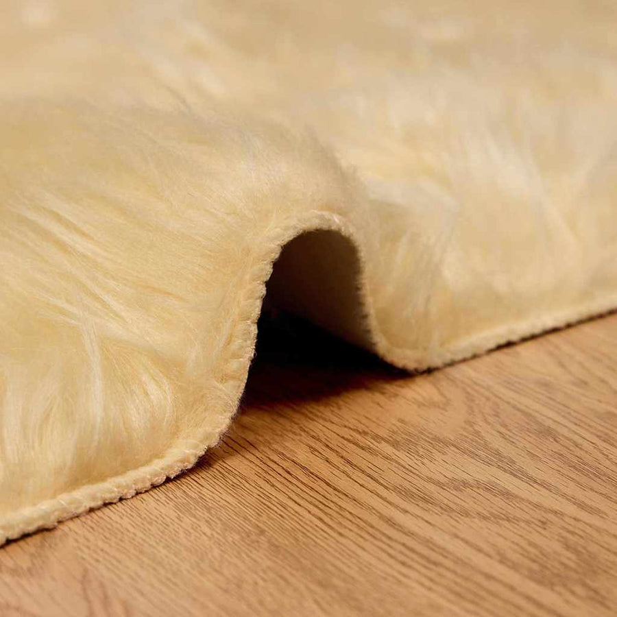 Nepleer Schapenvacht Tapijt Crème 240 x 240 cm Polyester