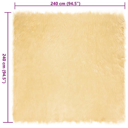 Nepleer Schapenvacht Tapijt Crème 240 x 240 cm Polyester