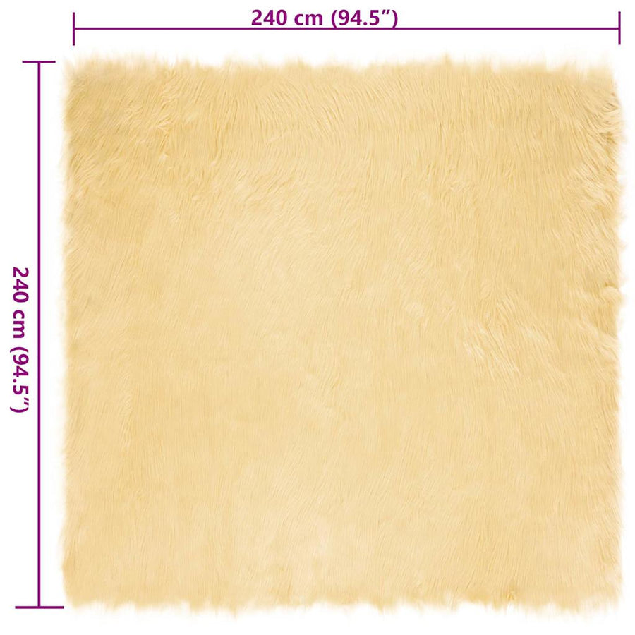 Nepleer Schapenvacht Tapijt Crème 240 x 240 cm Polyester