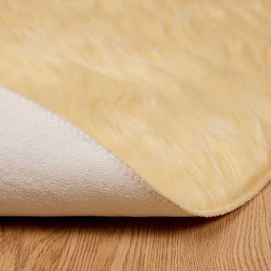 Nepleer Schapenvacht Tapijt Crème 80 x 80 cm Polyester