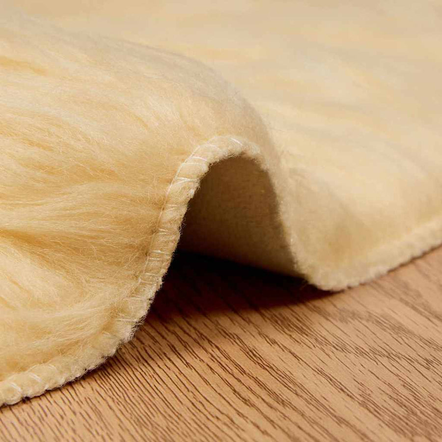 Nepleer Schapenvacht Tapijt Crème 80 x 80 cm Polyester