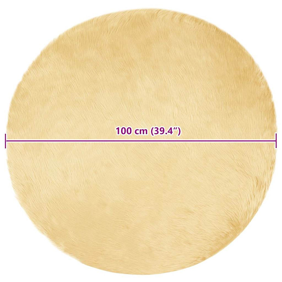 Nepleer Schapenvacht Tapijt Crème 100 x 100 cm Polyester
