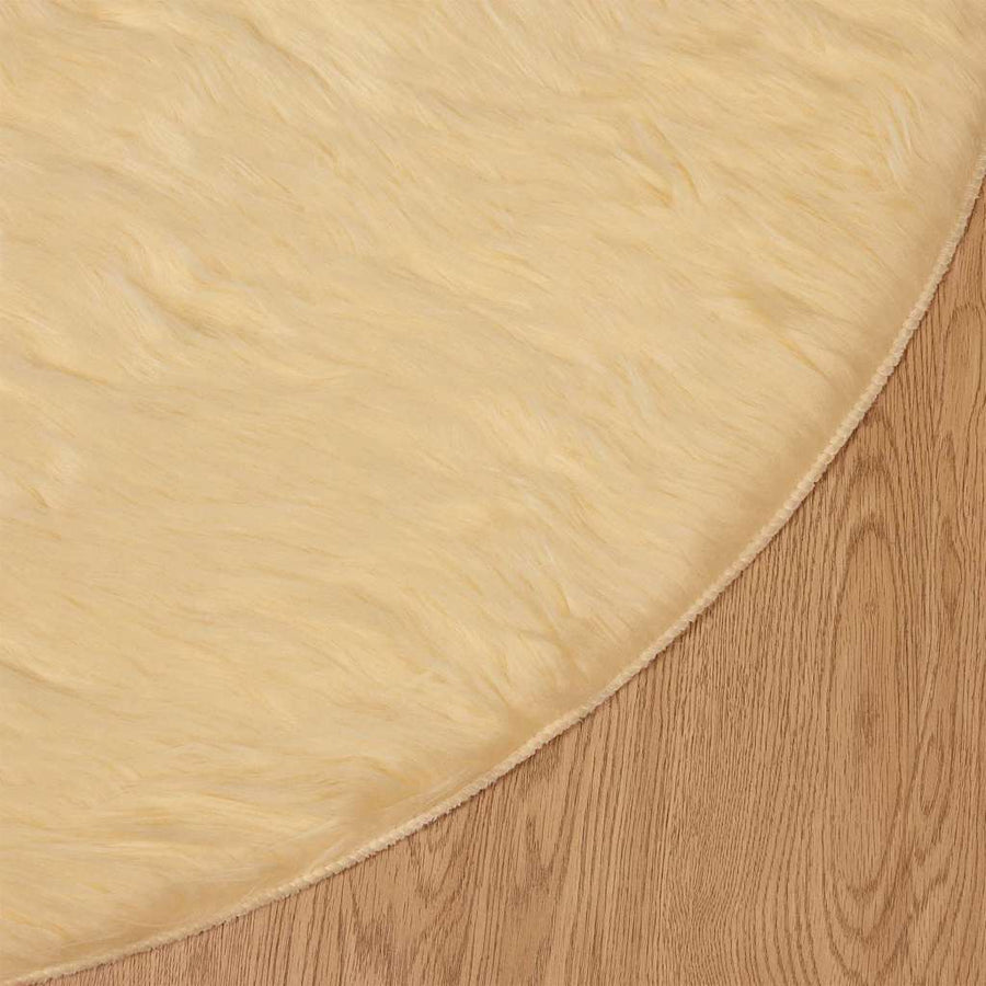Nepleer Schapenvacht Tapijt Crème 160 x 160 cm Polyester