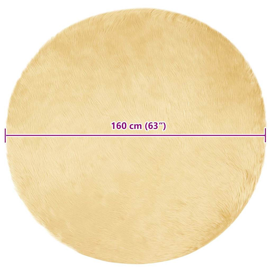 Nepleer Schapenvacht Tapijt Crème 160 x 160 cm Polyester