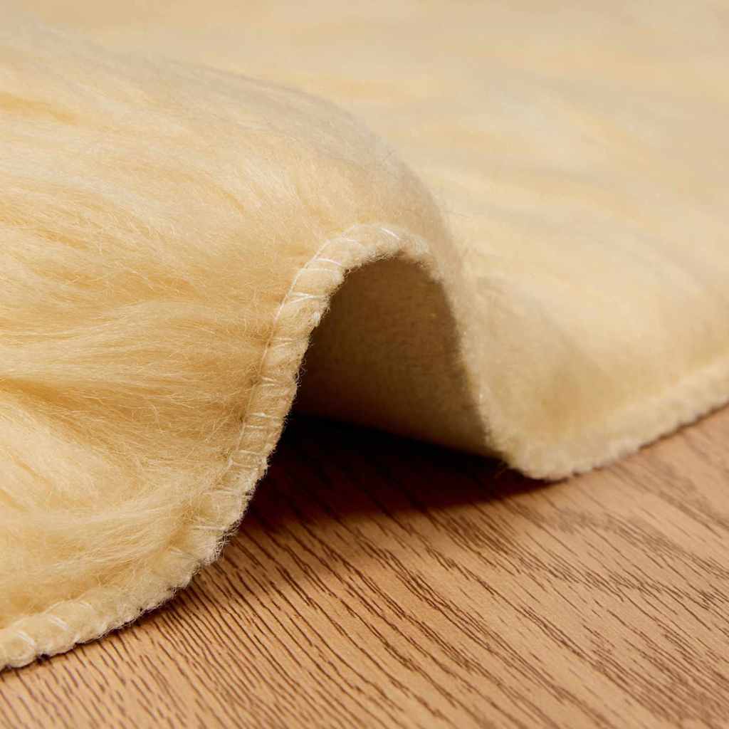 Nepleer Schapenvacht Tapijt Crème 200 x 200 cm Polyester