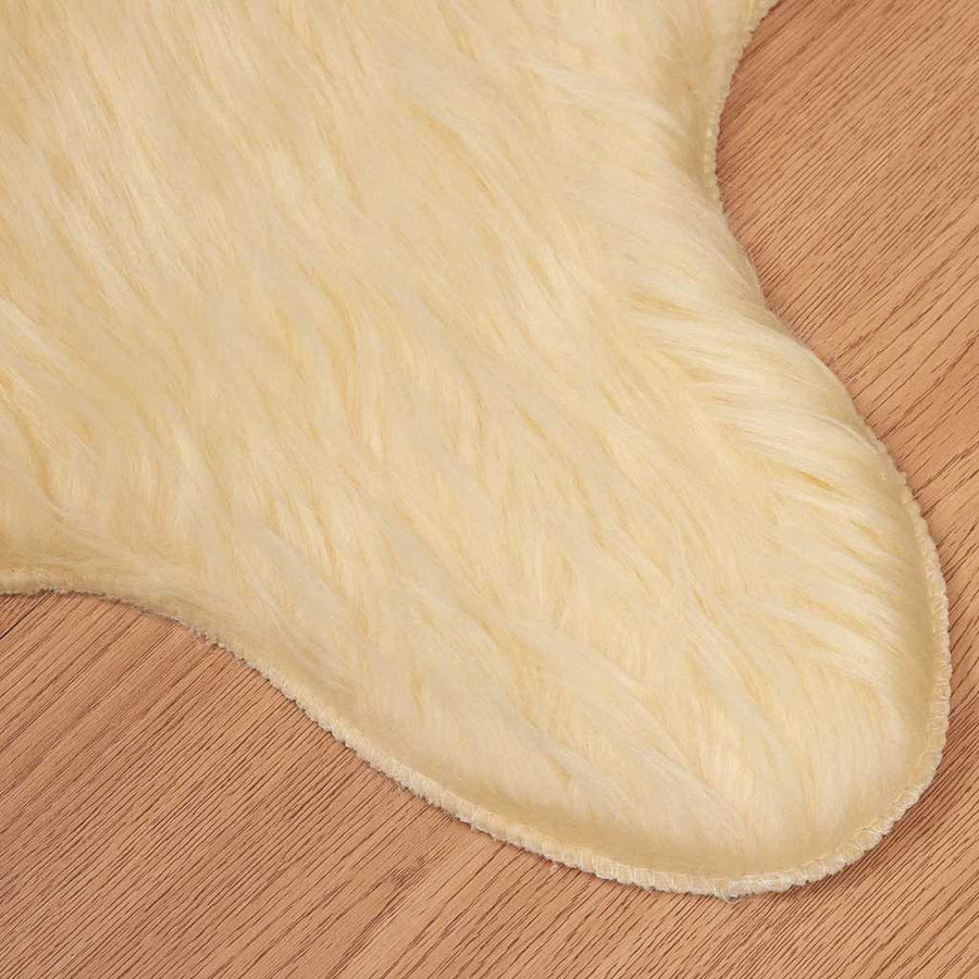Nepleer Schapenvacht Tapijt Crème 50 x 80 cm Polyester