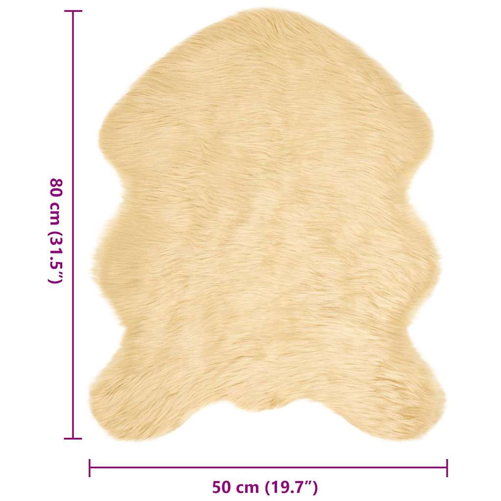 Nepleer Schapenvacht Tapijt Crème 50 x 80 cm Polyester