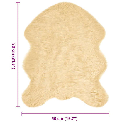 Nepleer Schapenvacht Tapijt Crème 50 x 80 cm Polyester