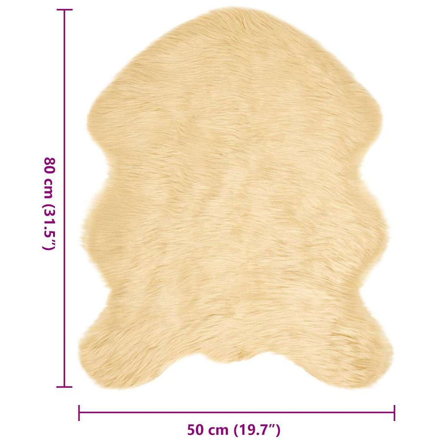 Nepleer Schapenvacht Tapijt Crème 50 x 80 cm Polyester