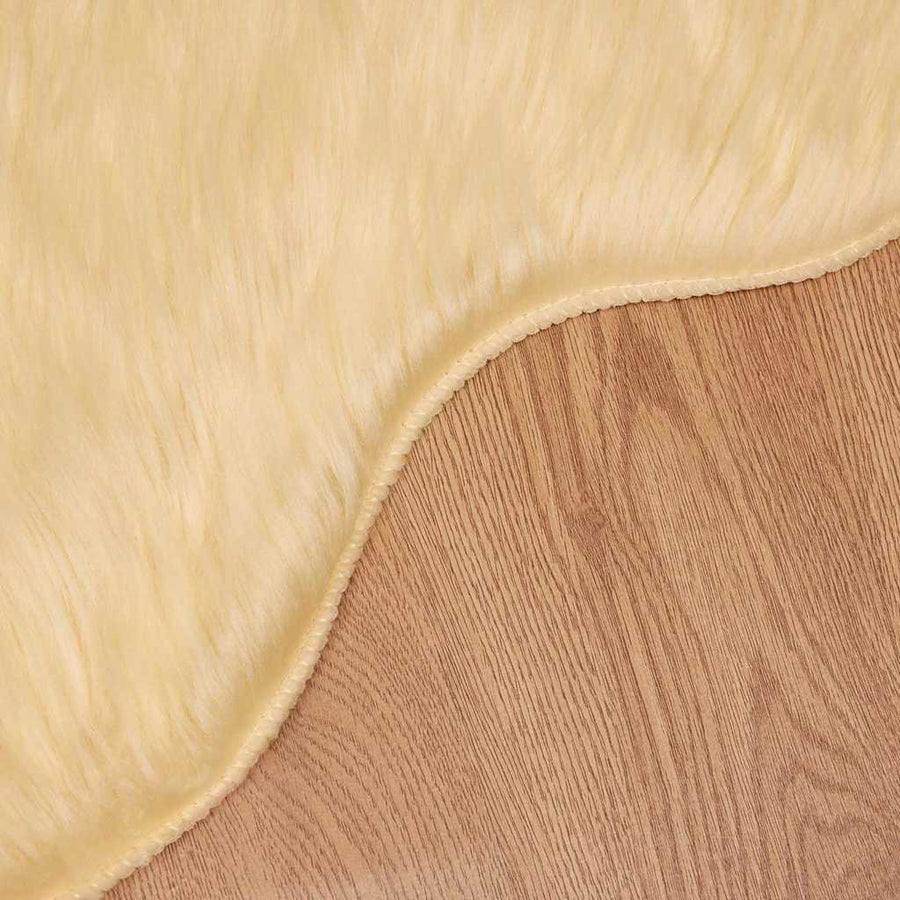 Nepleer Schapenvacht Tapijt Crème 60 x 90 cm Polyester