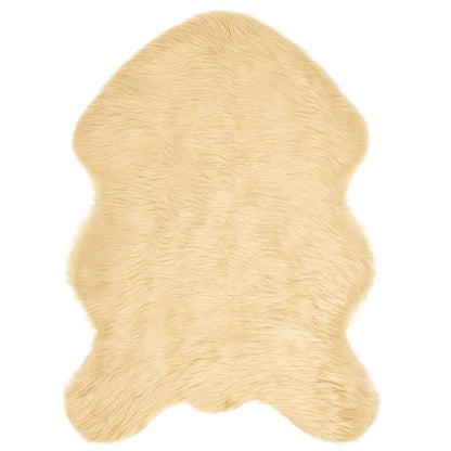 Nepleer Schapenvacht Tapijt Crème 60 x 90 cm Polyester