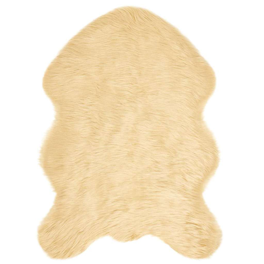 Nepleer Schapenvacht Tapijt Crème 60 x 90 cm Polyester