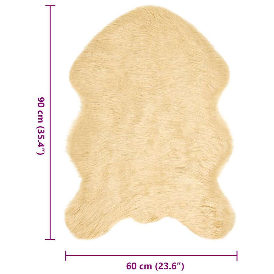Nepleer Schapenvacht Tapijt Crème 60 x 90 cm Polyester