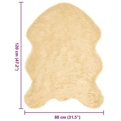 Nepleer Schapenvacht Tapijt Crème 80 x 120 cm Polyester