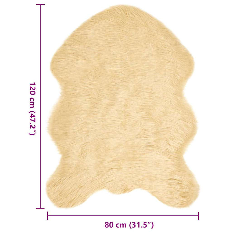 Nepleer Schapenvacht Tapijt Crème 80 x 120 cm Polyester