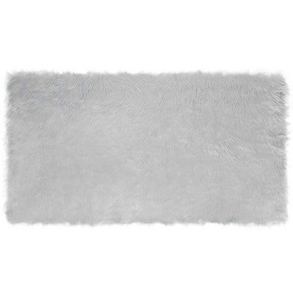 Nepleer Schapenvacht Tapijt Grijs 60 x 110 cm Polyester