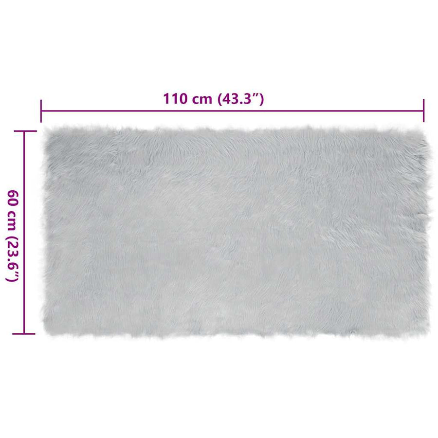 Nepleer Schapenvacht Tapijt Grijs 60 x 110 cm Polyester