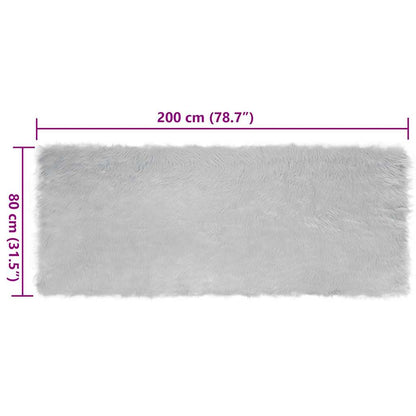 Nepleer Schapenvacht Tapijt Grijs 80 x 200 cm Polyester