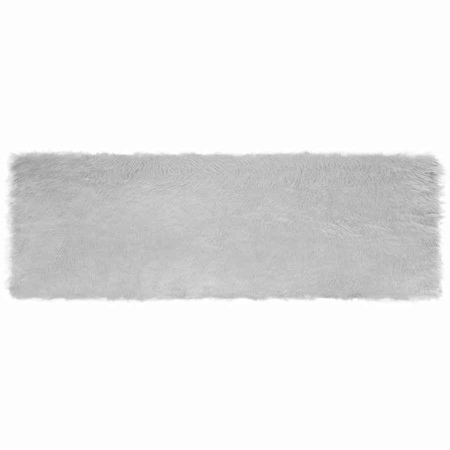 Nepleer Schapenvacht Tapijt Grijs 80 x 250 cm Polyester