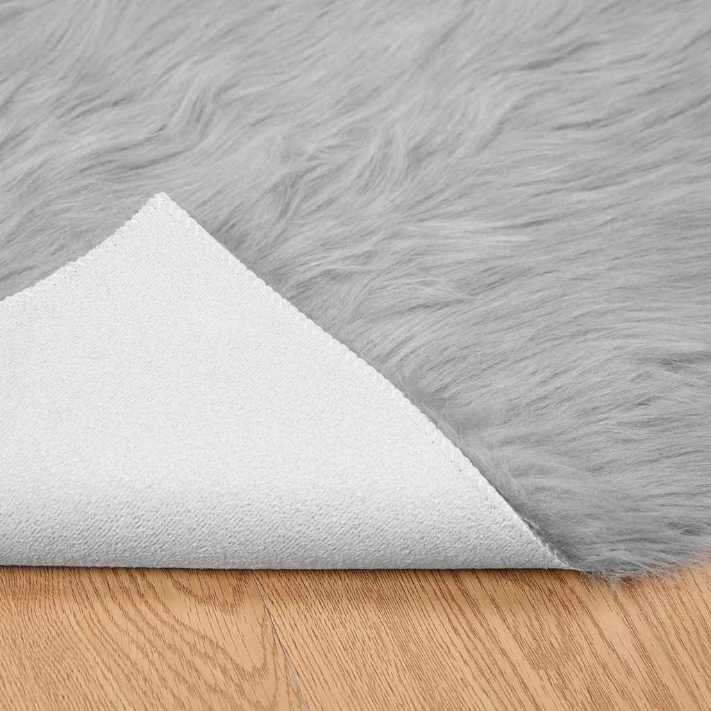 Nepleer Schapenvacht Tapijt Grijs 200 x 100 cm Polyester