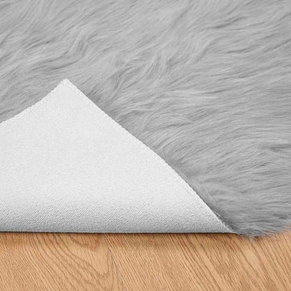 Nepleer Schapenvacht Tapijt Grijs 200 x 100 cm Polyester
