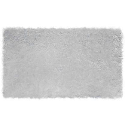 Nepleer Schapenvacht Tapijt Grijs 200 x 100 cm Polyester
